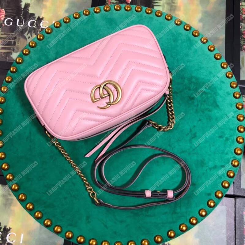 G*u*i gg marmont small matelassé shoulder bag pink