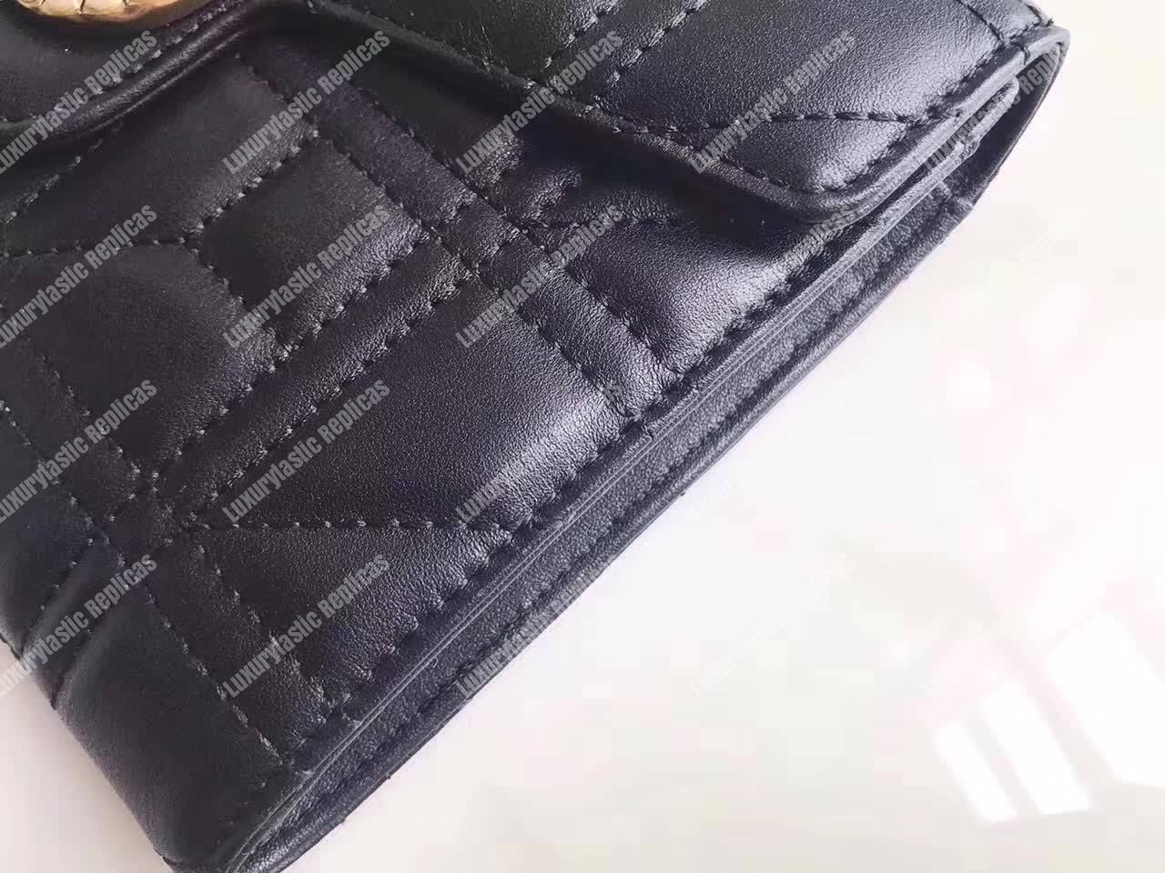 G*u*i gg marmont leather mini chain bag black