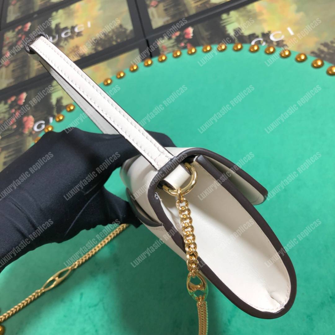 G*u*i zumi white smooth leather mini bag