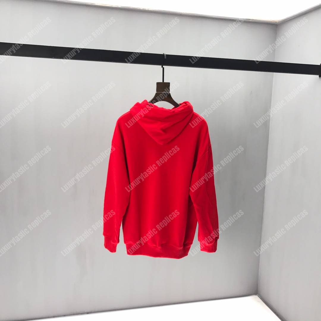 G*u*i print hooded sweatshirt red