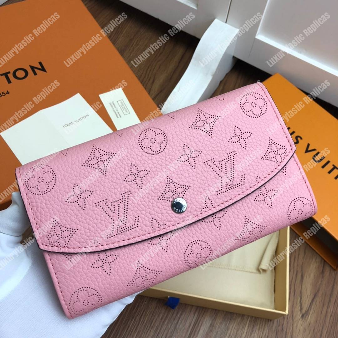 LV Iris Wallet Mahina Leather Magnolia