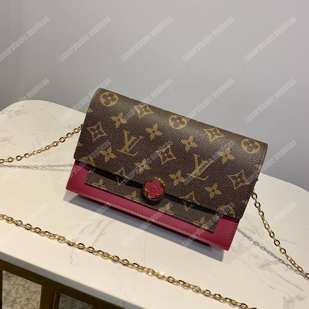 LV Flore Chain Wallet Fuschia