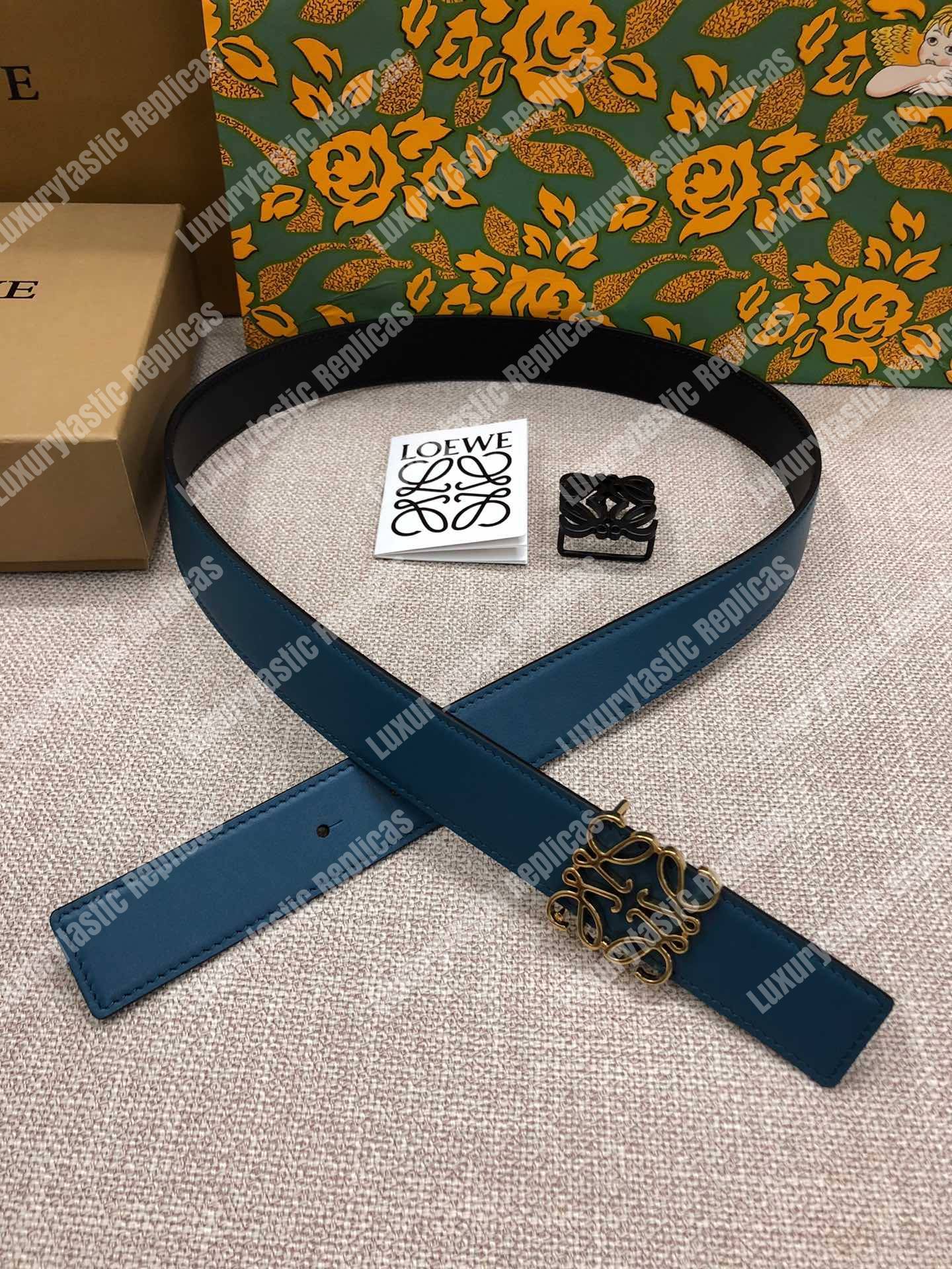 Loewe Anagram Belt 3.2Cm Navy Blue