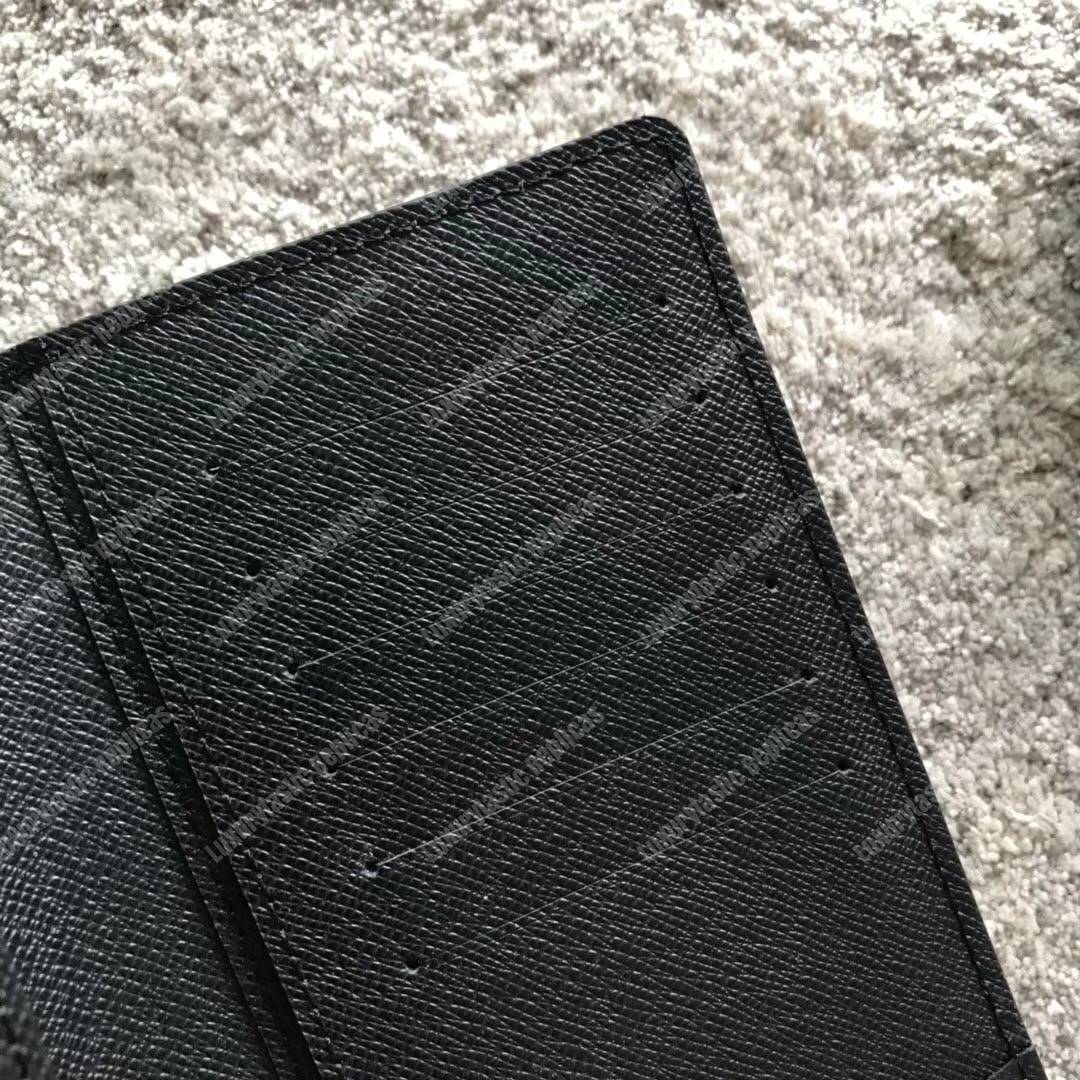 LV Brazza Wallet Taiga Leather Noir Gris