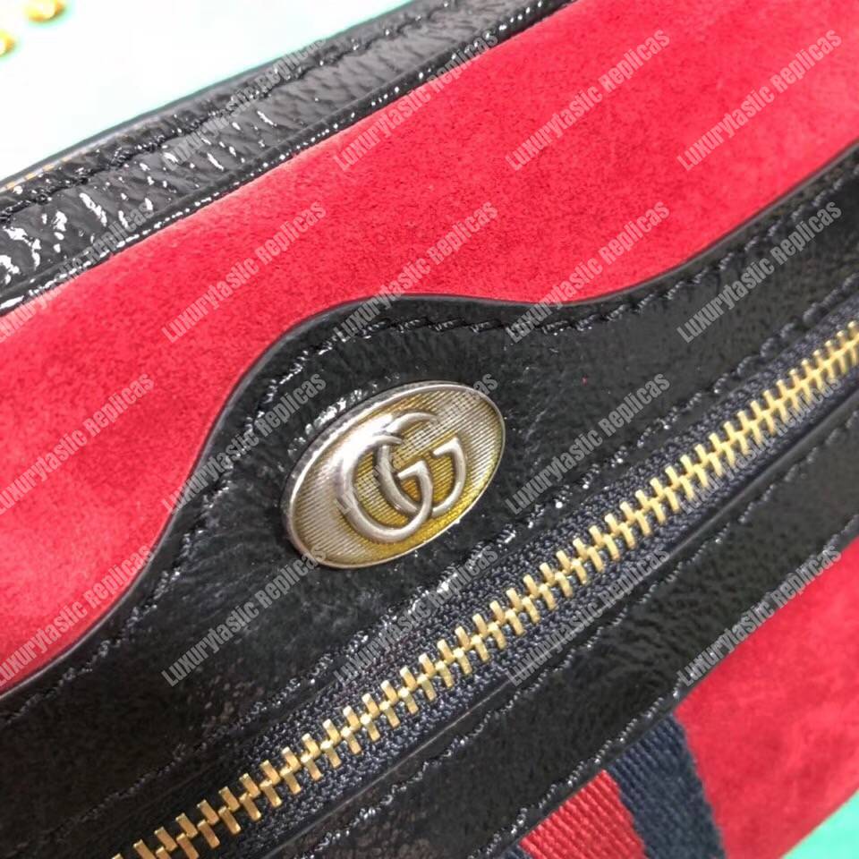 G*u*i ophidia suede mini bag red