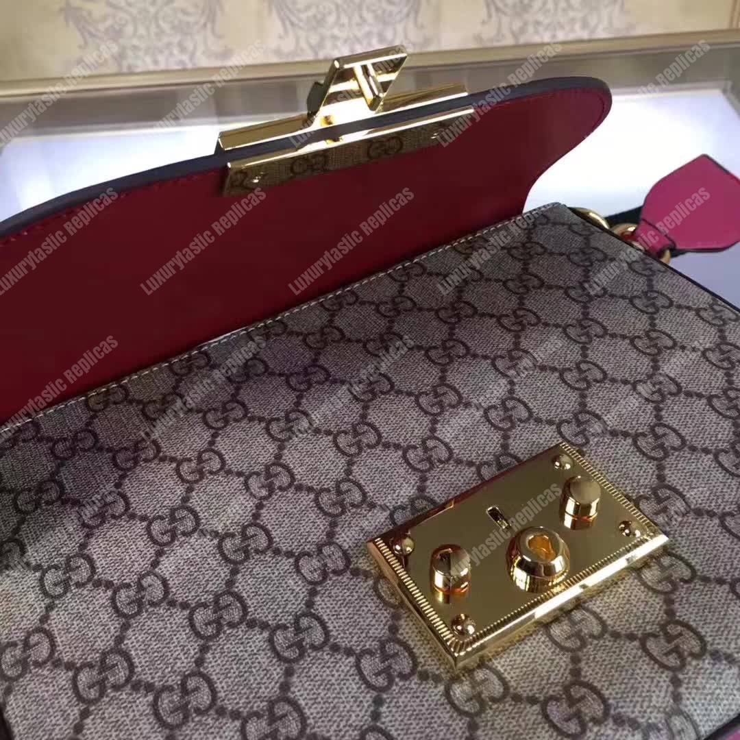 G*u*i padlock medium gg shoulder bag red