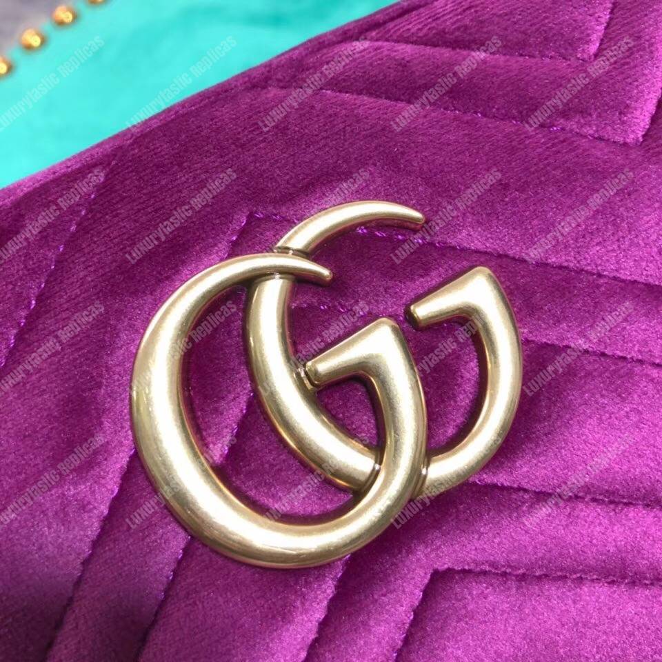 G*u*i gg marmont velvet small shoulder bag fuchsia