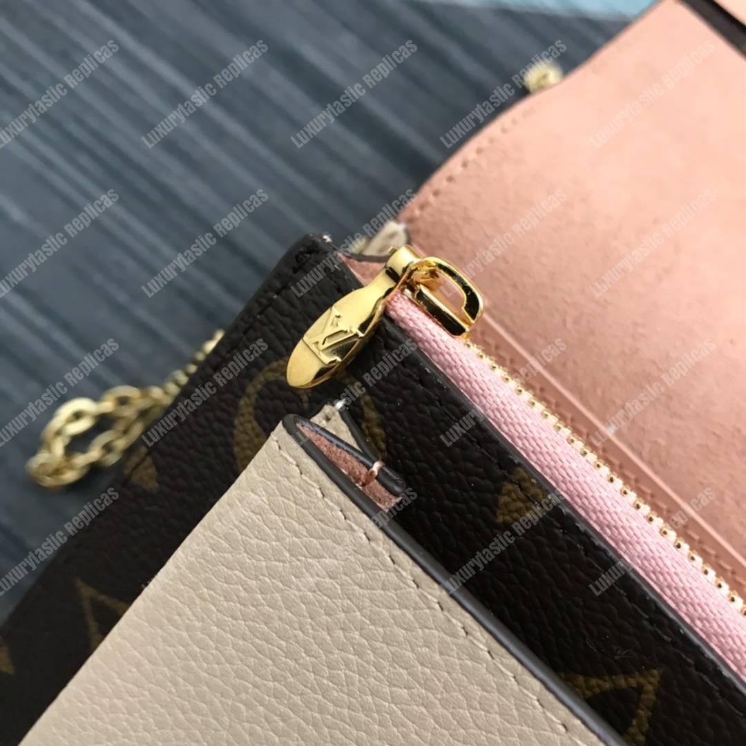 LV Vavin Chain Wallet Monogram Creme