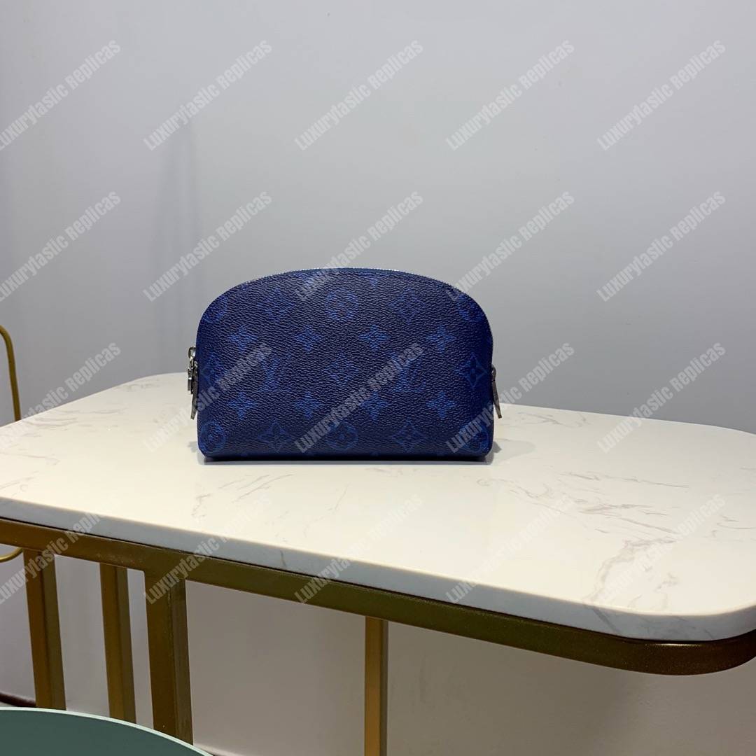 LV Cosmetic Pouch PM Monogram Blue