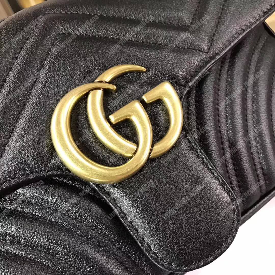 G*u*i gg marmont matelassé mini bag black