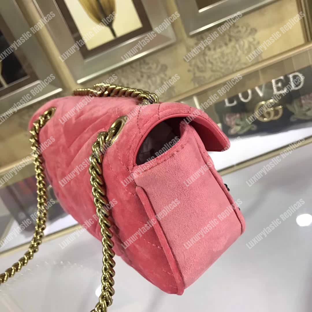 G*u*i gg marmont embroidered velvet mini bag ribbon