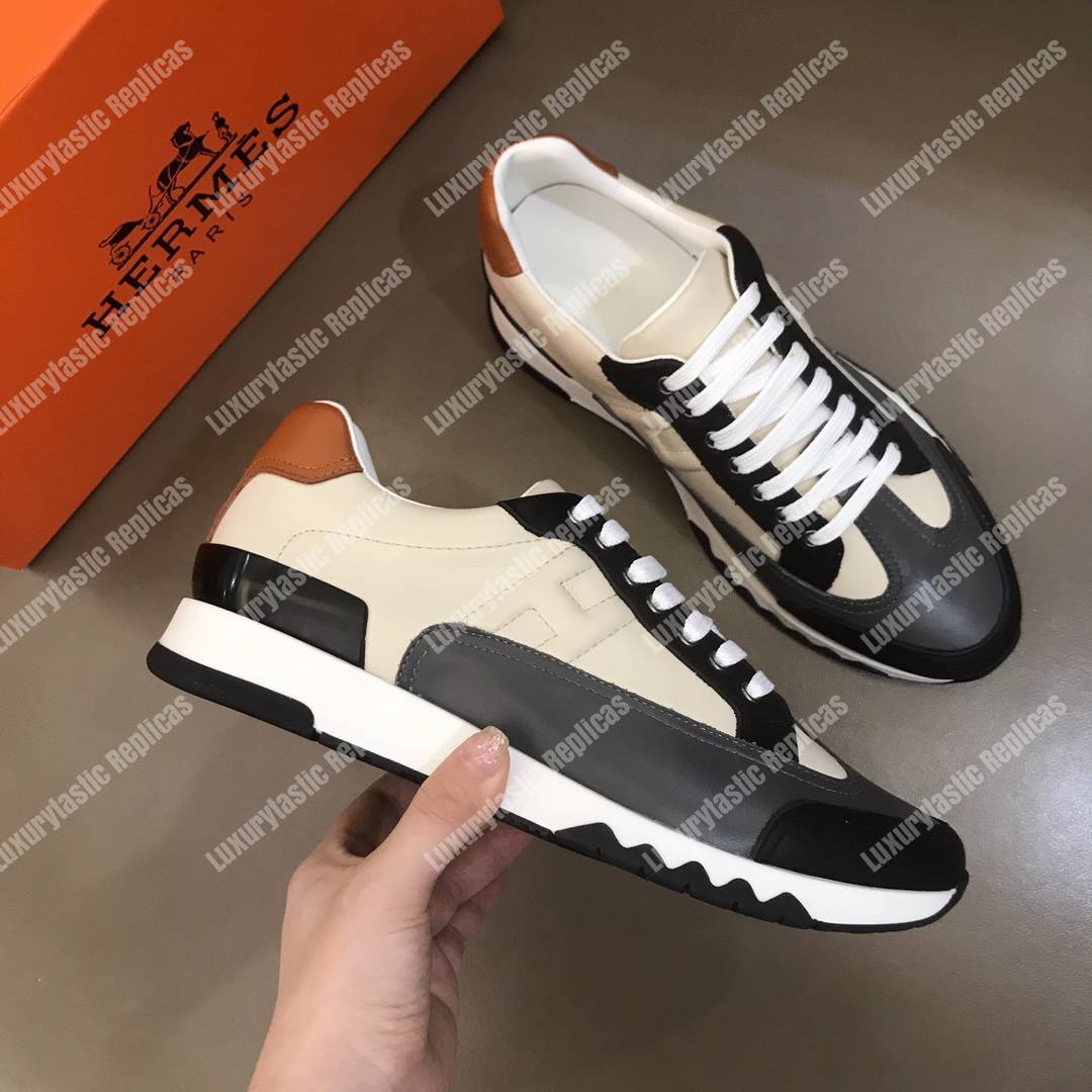 H**mes trail sneaker white/grey