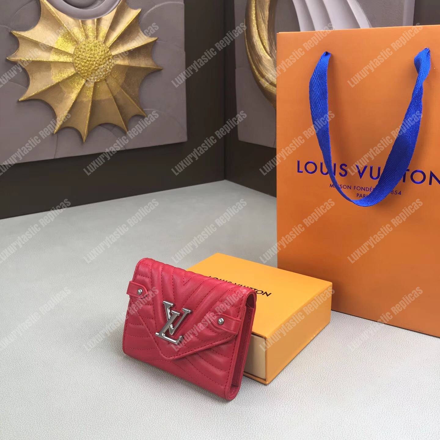 LV New Wave Compact Wallet Red