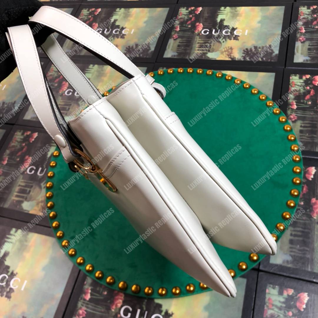 G*u*i arli large top handle bag white