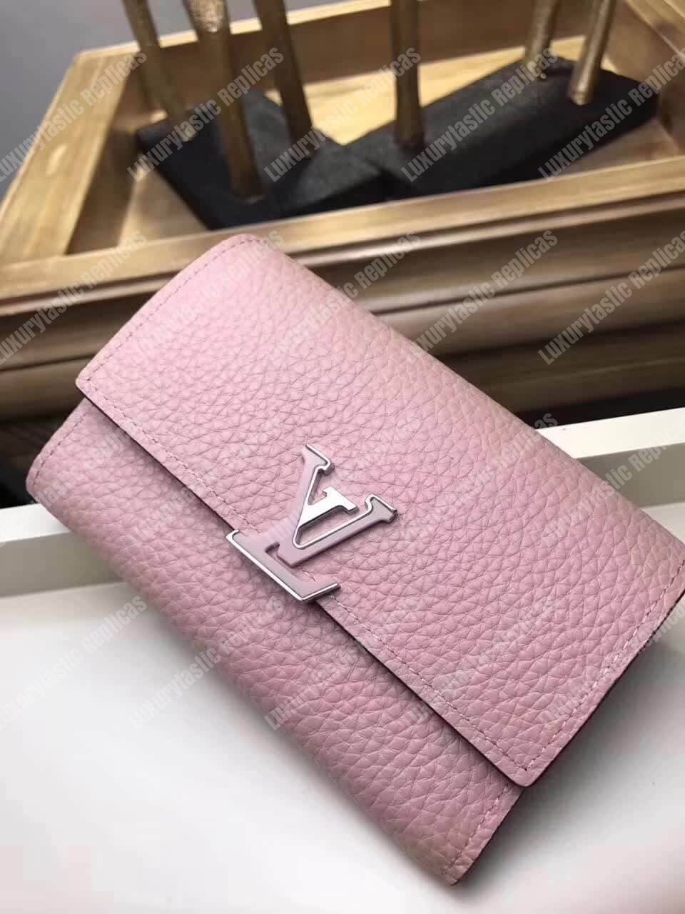 LV Capucines Compact Wallet Magnolia