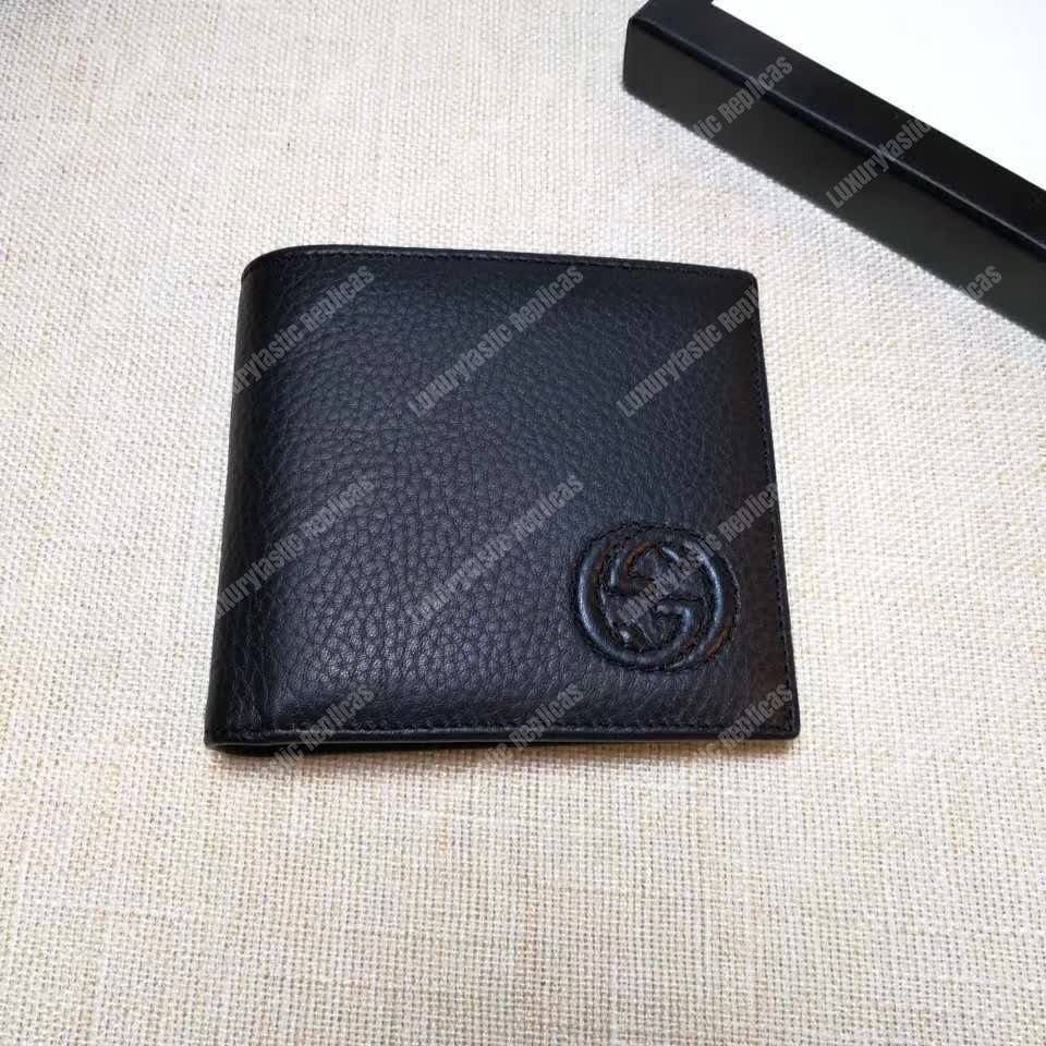 G*u*i soho leather bi-fold wallet black