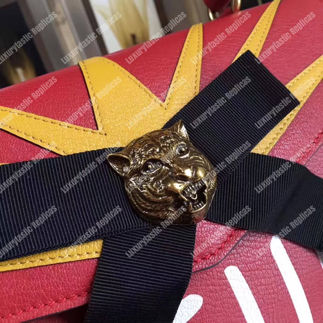 G*u*i osiride leather top handle bag red