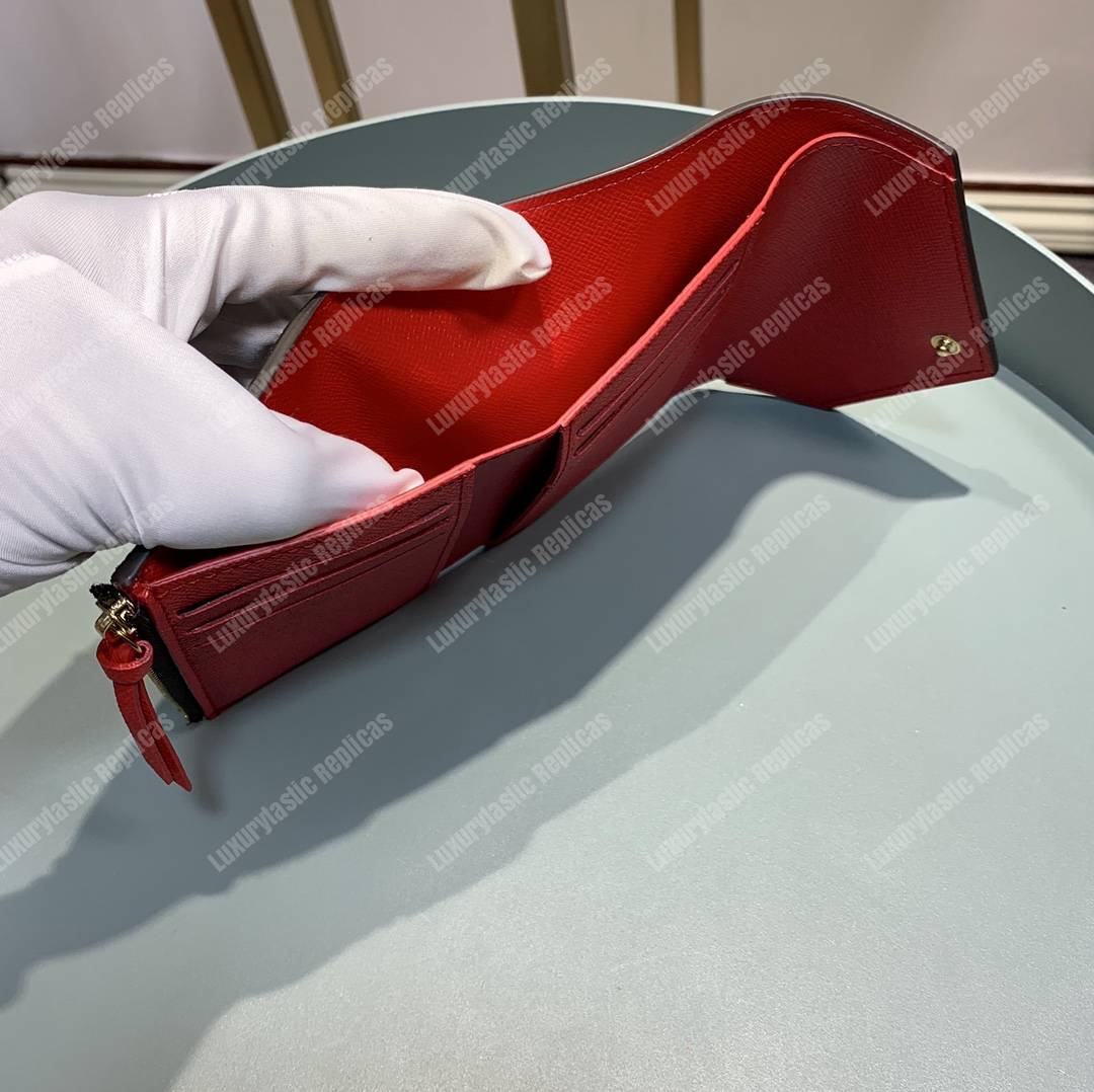 LV Victorine Wallet Damier Ebene Cerise Red