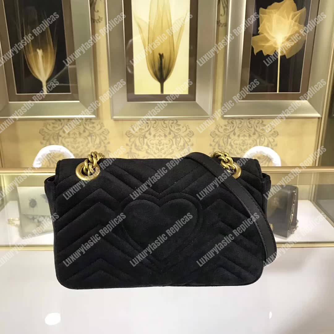 G*u*i gg marmont embroidered velvet mini bag blooms