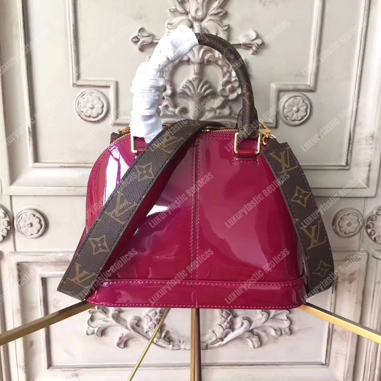 LV Alma BB Patent Leather Magenta