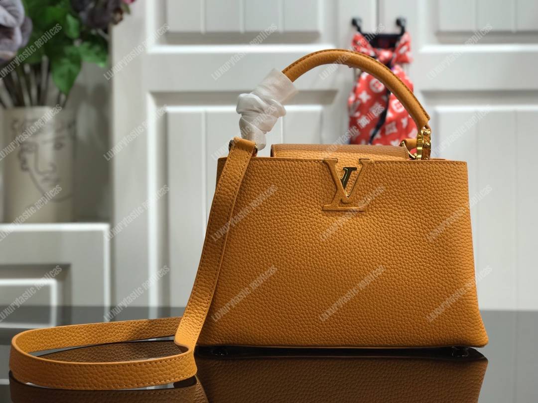 LV Capucines BB Taurillon Leather Ocre