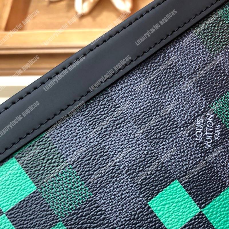 LV Pochette Voyage MM Damier Graphite Pixel Green