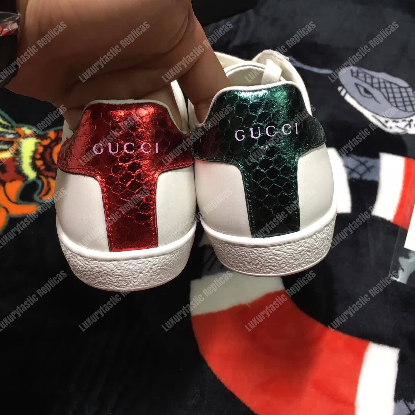 G*u*i ace embroidered pineapple sneaker white