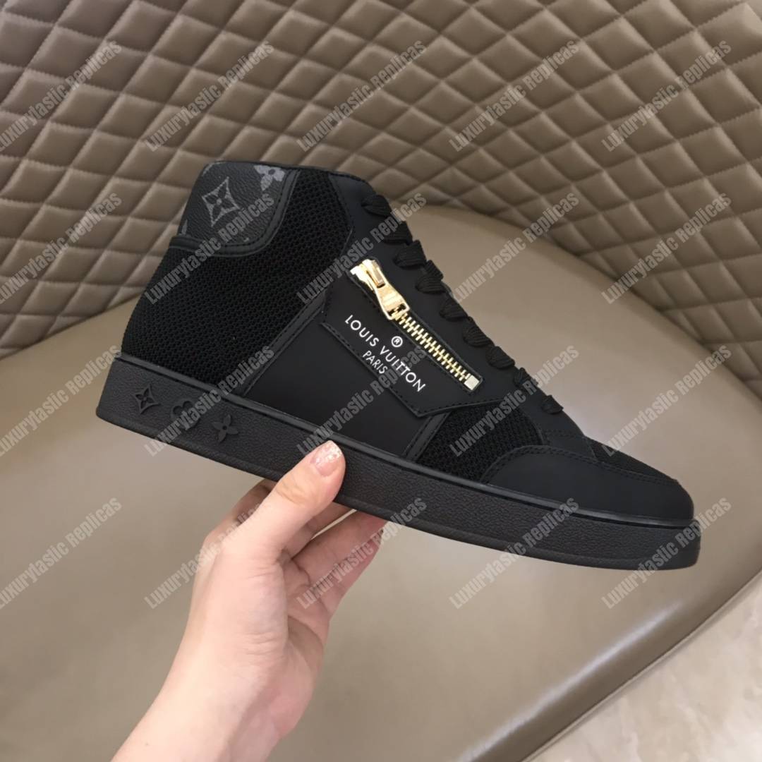 LV Rivoli Zip On The Side Sneaker Boot Black