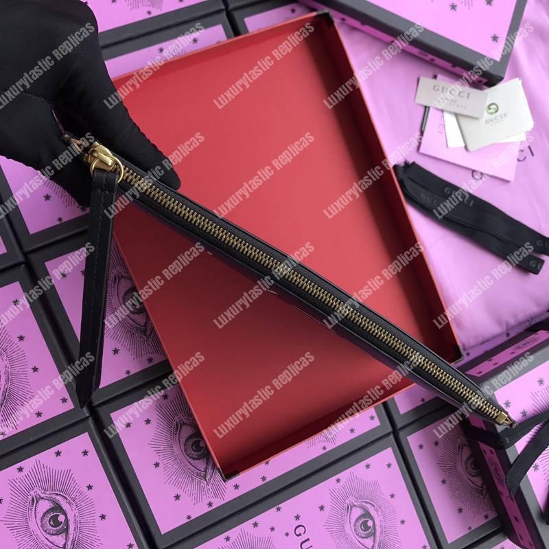 G*u*i G*u*ighost leather pouch bag black