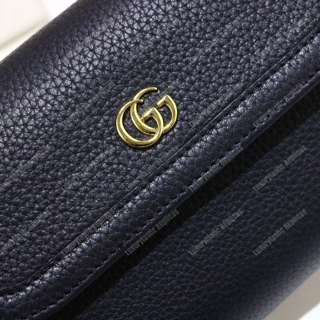 G*u*i gg calfskin mini shoulder flap bag black