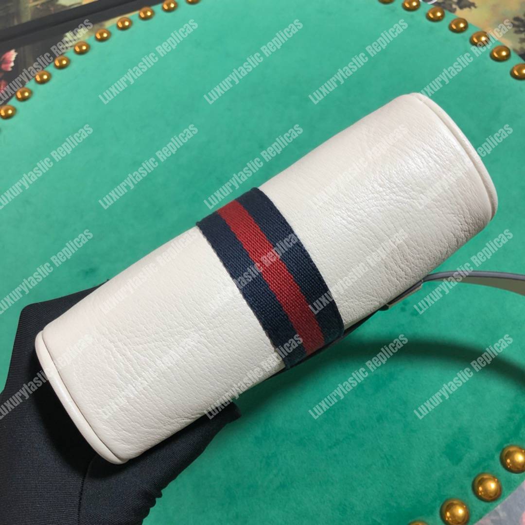 G*u*i ophidia white leather small belt bag