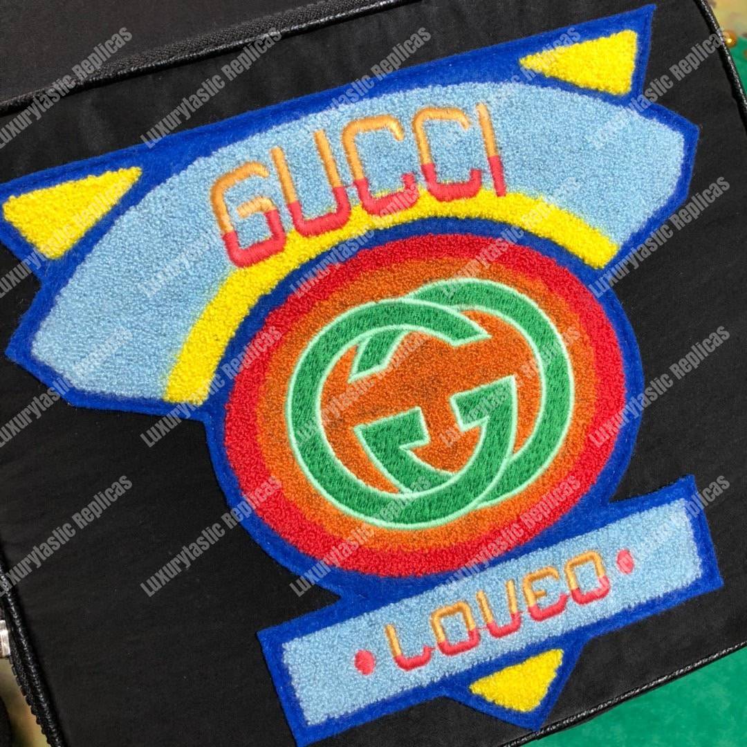 G*u*i medium backpack with G*u*i ’80s patch black
