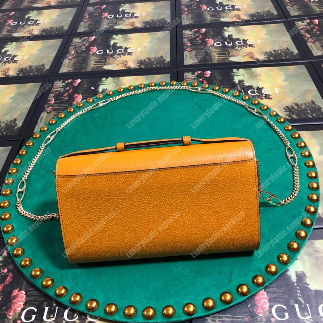 G*u*i zumi yellow smooth leather small shoulder bag