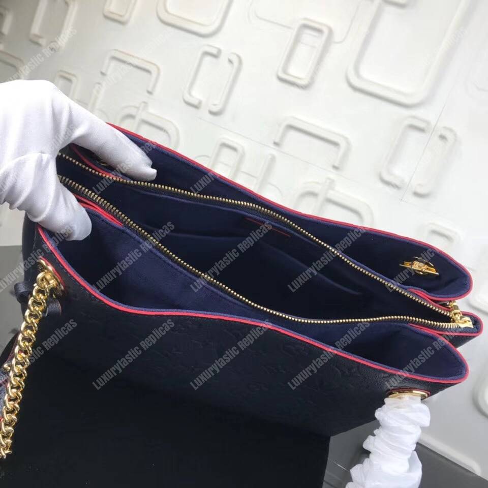 LV Surene MM Monogram Empreinte Leather Marine Rouge