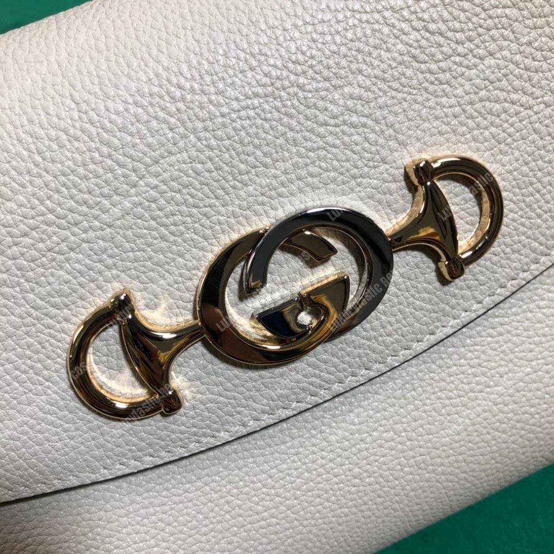 G*u*i zumi white smooth leather small shoulder bag