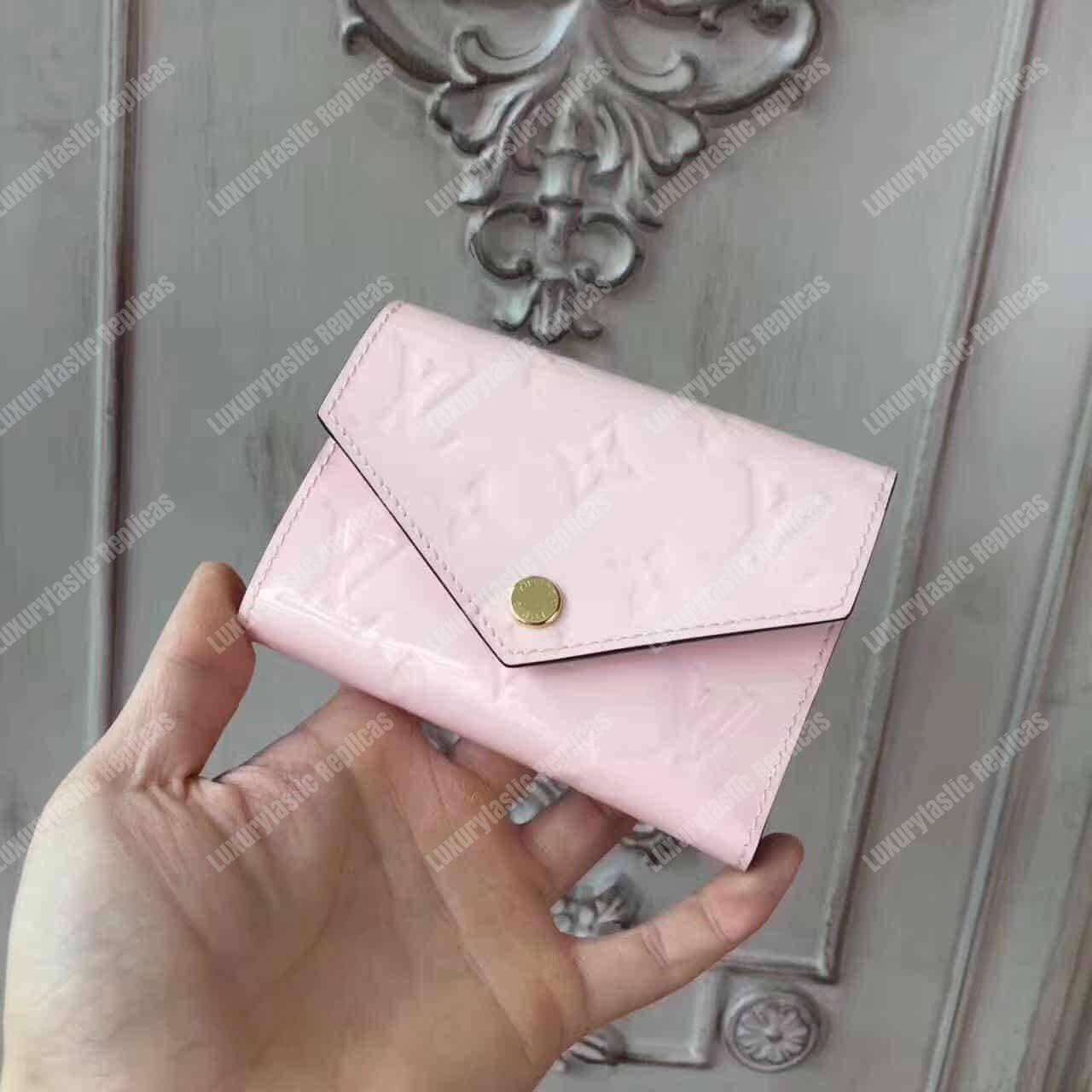 LV Victorie Wallet Monogram Vernis Leather Rose Ballerine