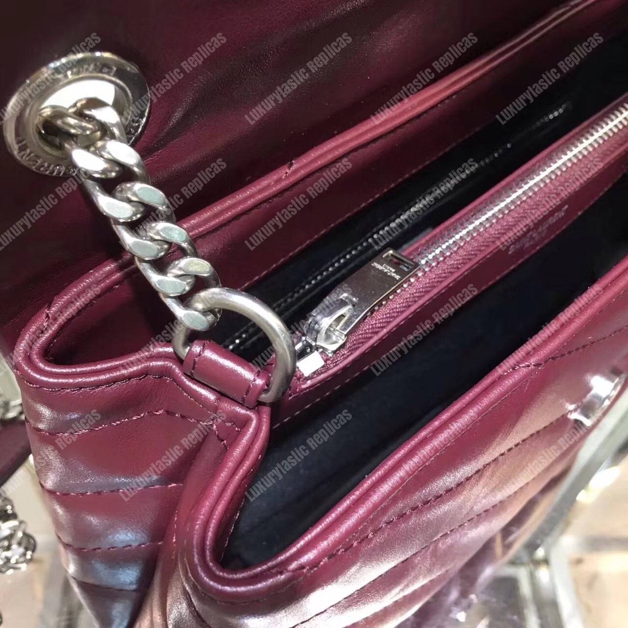 Saint Laurent Small Loulou Monogram Chain Bag Red Metallic
