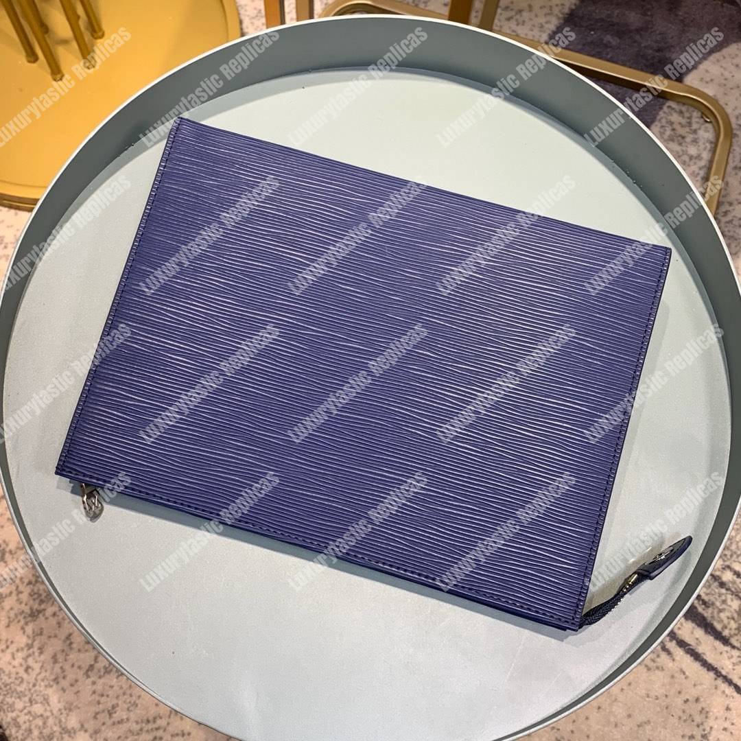 LV Pochette Voyage MM Epi Leather Blue