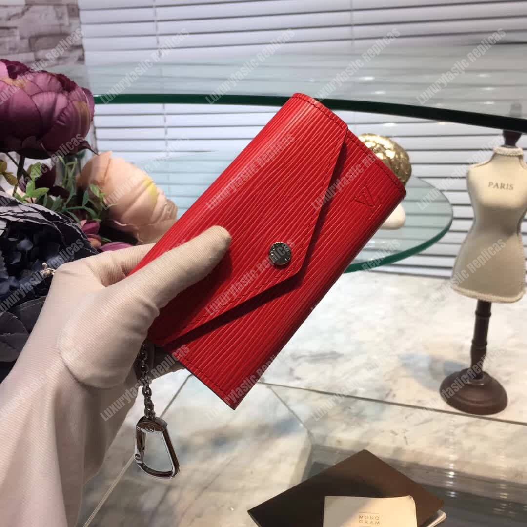 LV Key Pouch Epi Leather Coquelicot