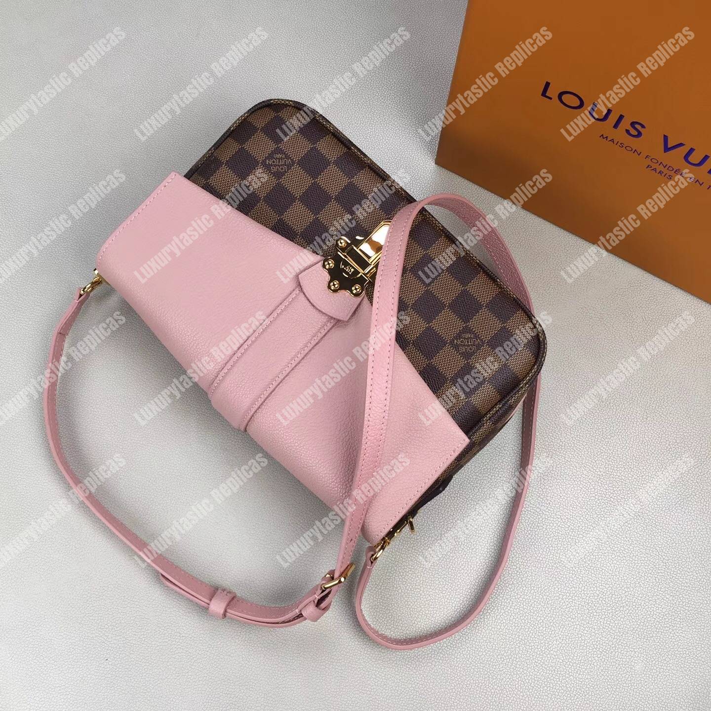 LV Clapton PM Damier Ebene Magnolia