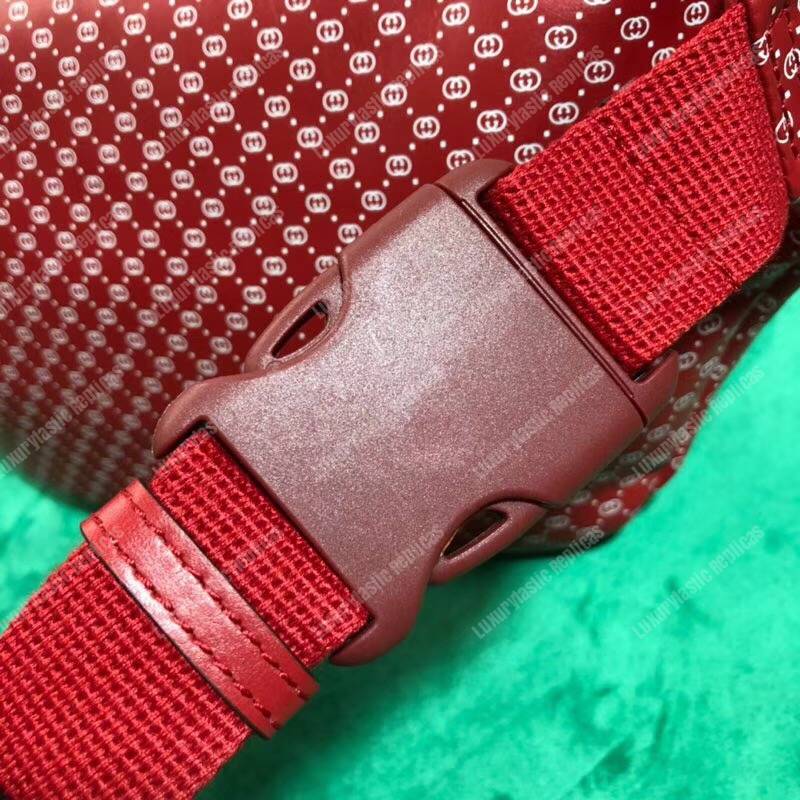 G*u*i G*u*i-dapper dan belt bag hibiscus red with white gg pattern