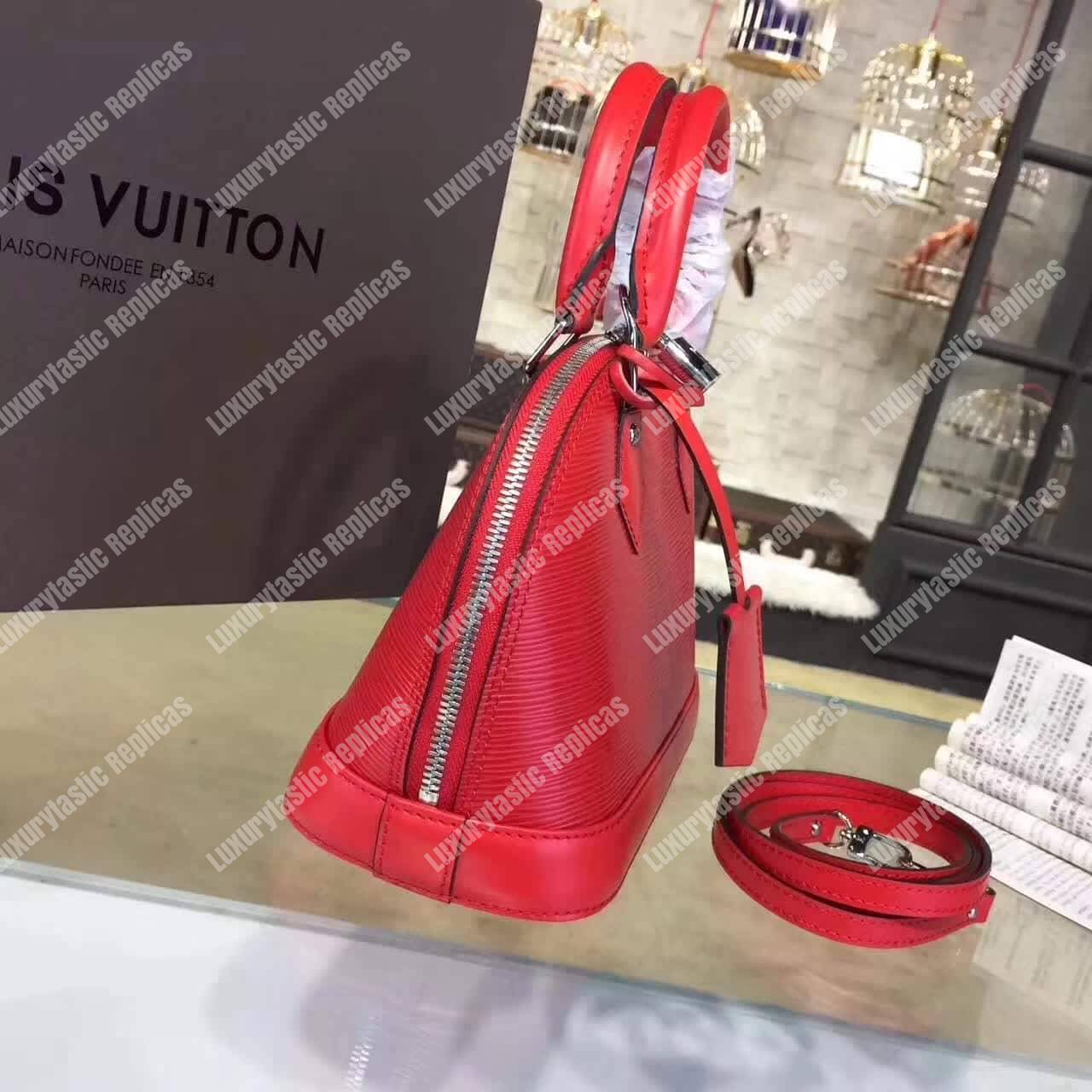 LV Alma BB Epi Leather Coquelicot