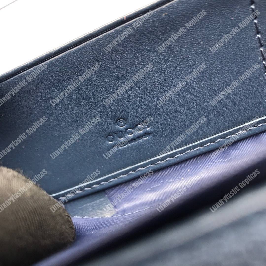 G*u*i blue zip around wallet with ny yankees™ patch