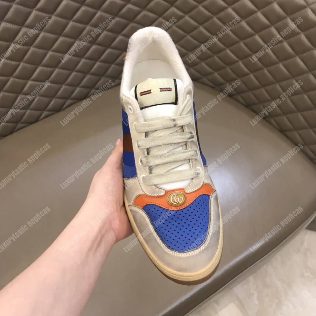 G*u*i screener leather sneaker blue