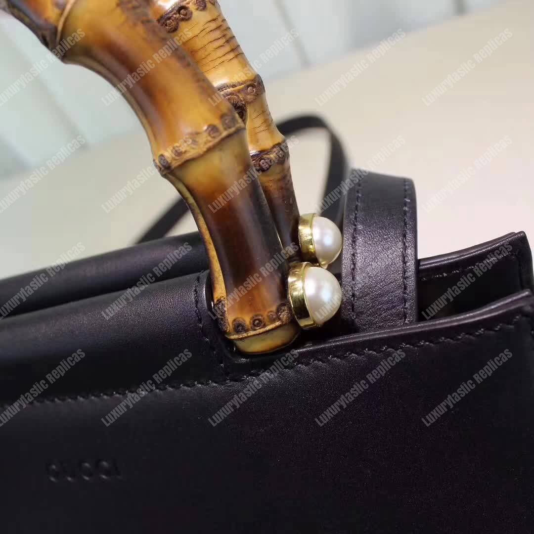 G*u*i nymphaea small top handle bag black