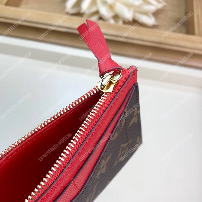 LV Zipped Card Holder Monogram Red
