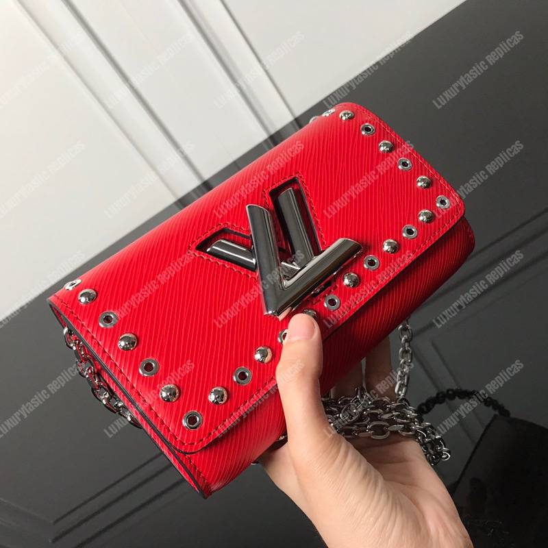 LV Twist Chain Wallet Epi Leather Red