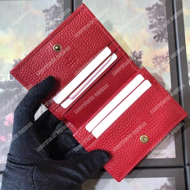 G*u*i garden leather wallet red with bat