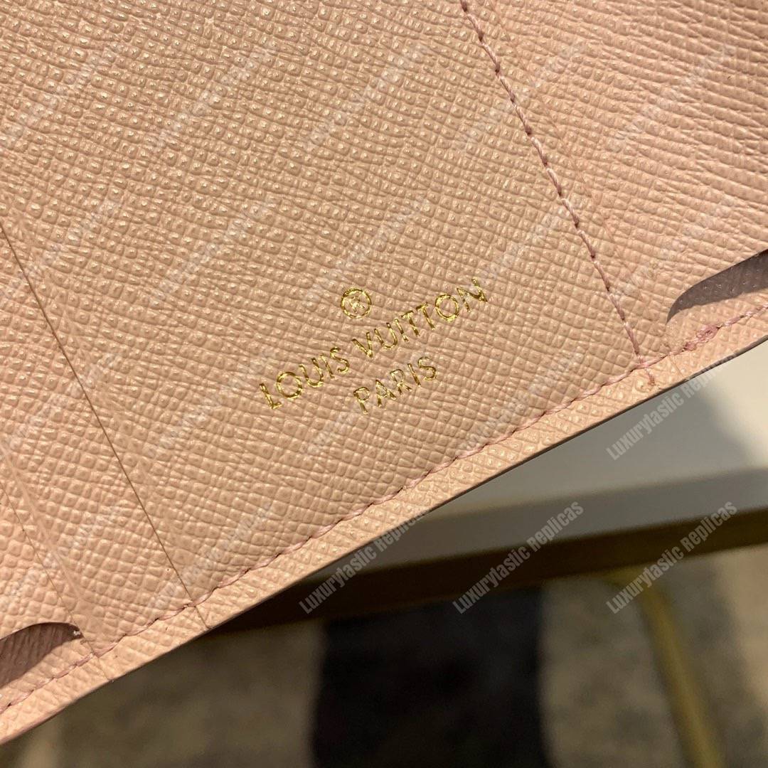 LV Zoe Wallet Damier Azur Rose Ballerine Pink