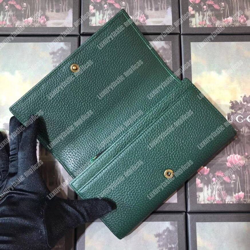 G*u*i garden leather continental wallet green with butterfly
